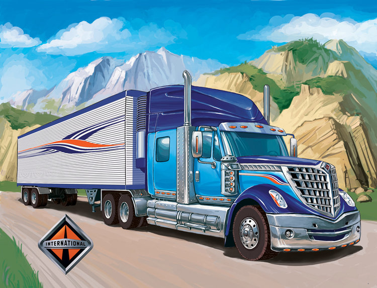 грузовой автомобиль - машины, автомобили, картина, грузовик, авто, машина, фура - оригинал