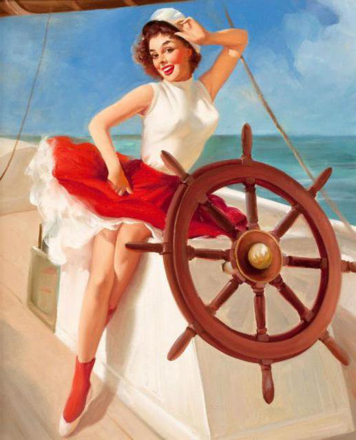 ретро "за штурвалом" - море, ретро - оригинал