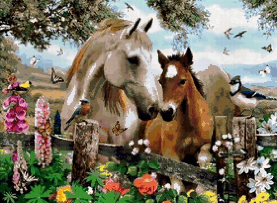 лошади - искусство, картина, животные, лошади - предпросмотр