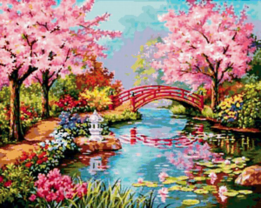 весна - река, вода, весна, живопись, картина, природа - предпросмотр