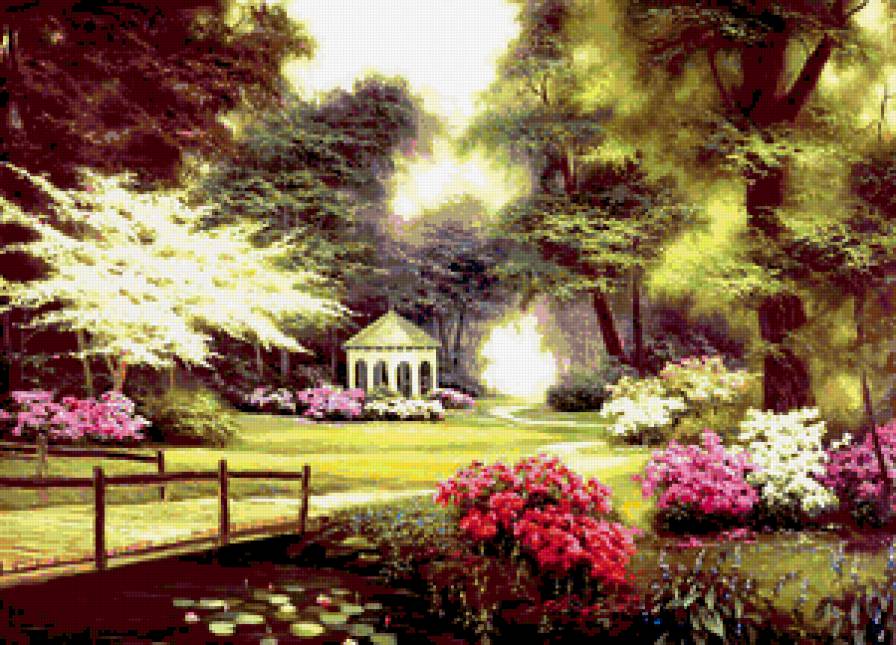 пейзаж - весна, река, природа, живопись, вода, картина - предпросмотр