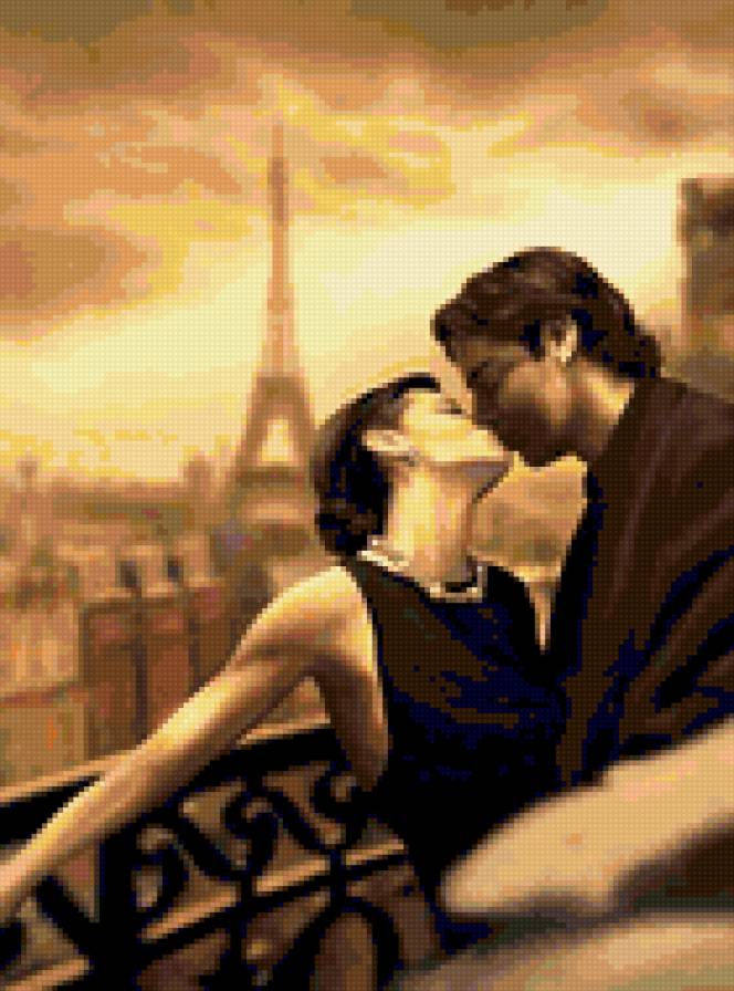 парижский поцелуй - пцелуй, пара, париж - предпросмотр