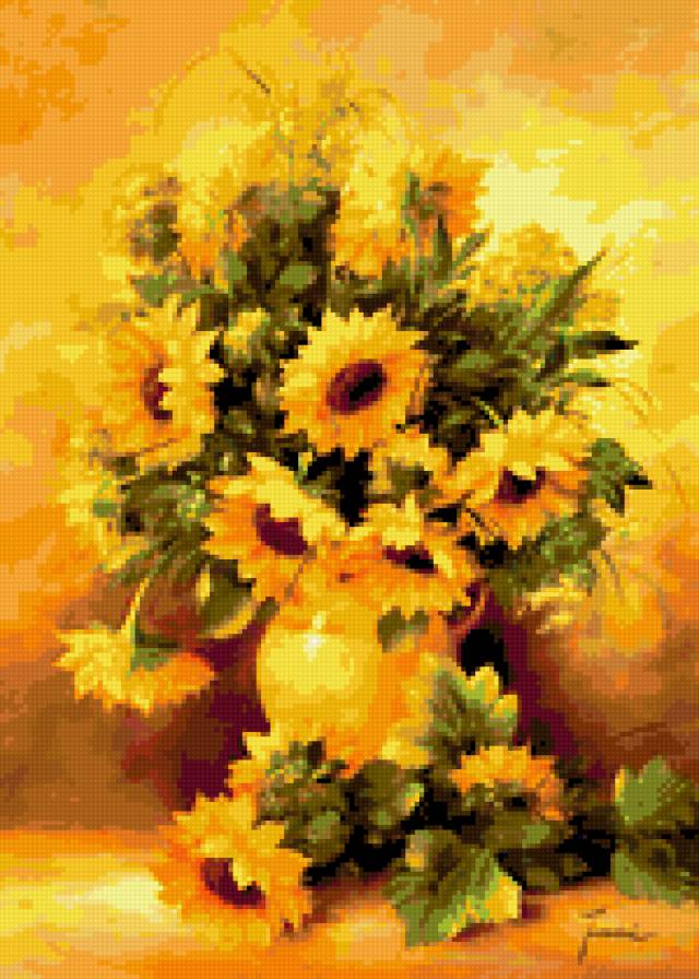 Цветы - желтый, ваза с цветами, цветы, желтые цветы - предпросмотр