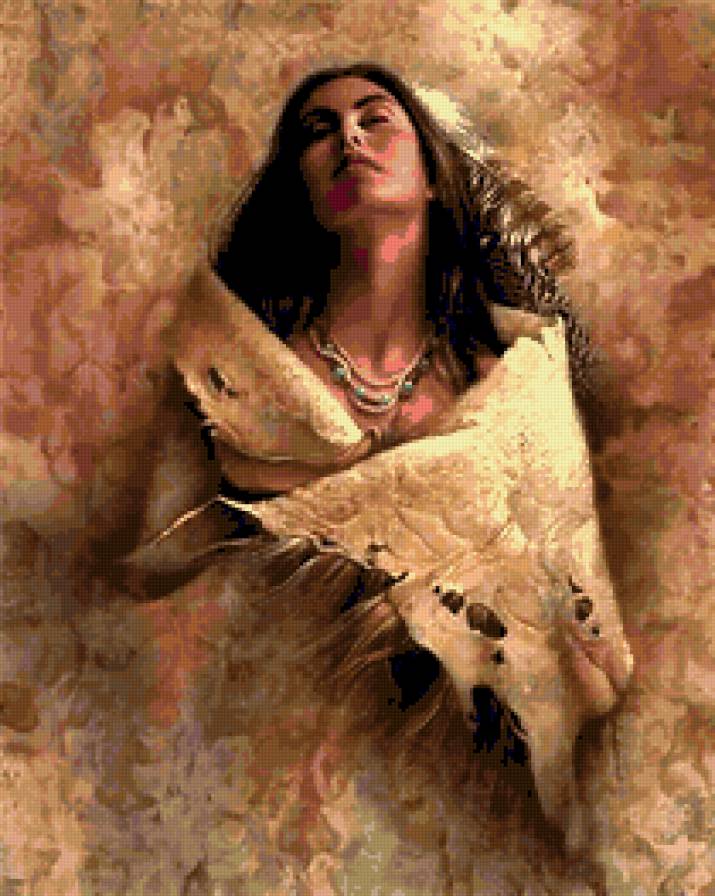 индейская женщина - люди, женщина, одиночество. - предпросмотр