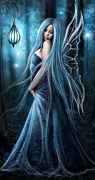 Ночное видение - ангел, бабочка, эльф, ночь, девушка, фонарь - оригинал