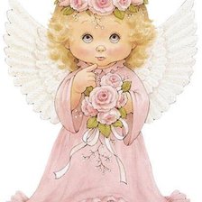 Схема вышивки «Ангел розовый»