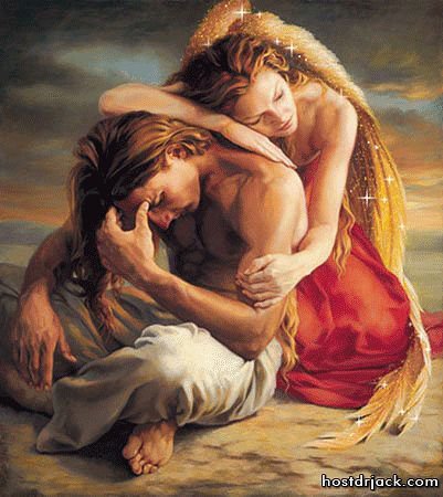 двое - любовь, мужчина, ангел, женщина, девушка - оригинал