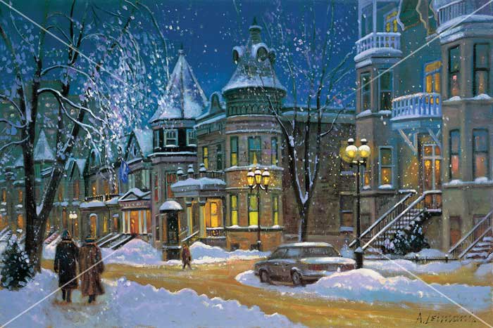 Andris Leimanis - дом, фонарь, зима, снег - оригинал
