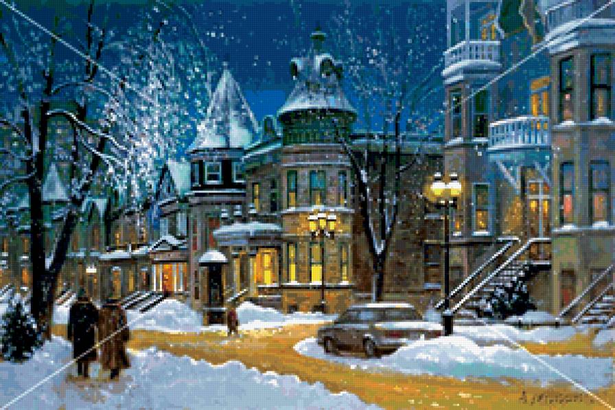 Andris Leimanis - дом, фонарь, снег, зима - предпросмотр