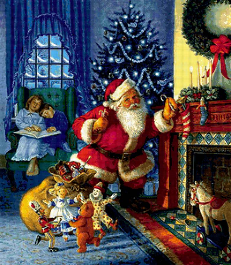 Волшебная ночь - рождество, санта, подарки - предпросмотр