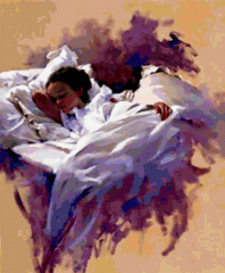 сладкий сон - картина, красота, девушка, одиночество, любовь - предпросмотр