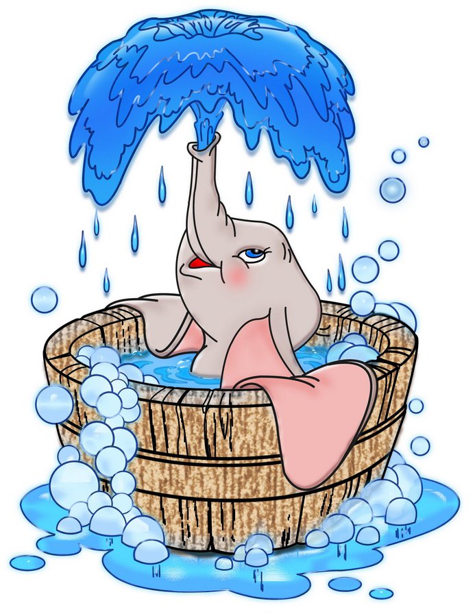 Слонёнок - слоны, слон, детские сюжеты, детки, ванна, малыши, слоненок - оригинал