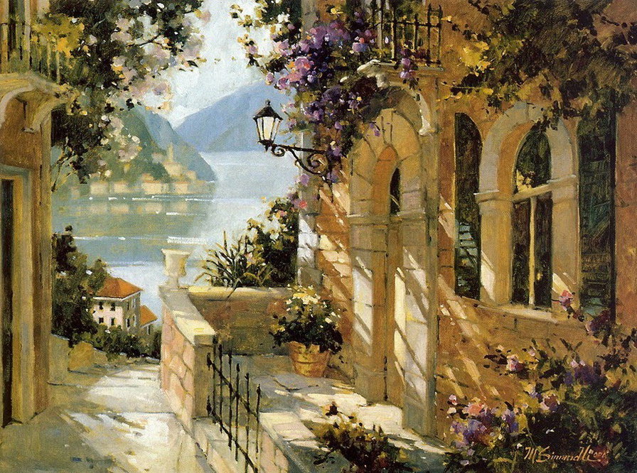 городской пейзаж. Италия. - городской пейзаж, море, лето, италия - оригинал