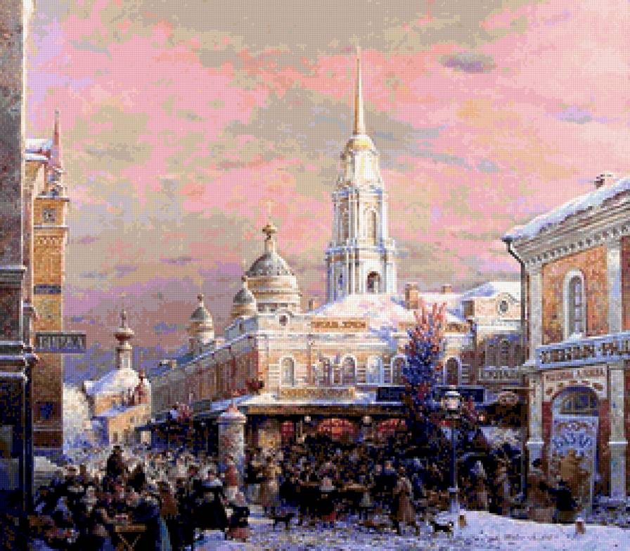 Масленица - городской пейзаж, зима - предпросмотр