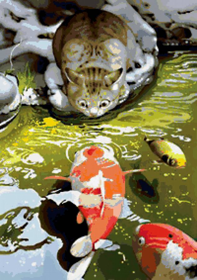 кот рыбак - кот, рыба - предпросмотр