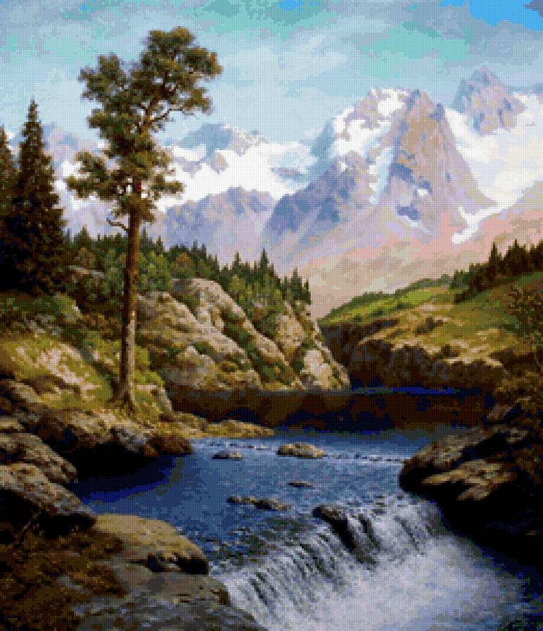 №212030 - речка, природа, горы, лес - предпросмотр