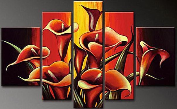 ТРИПТИХ - цветы, каллла, антуриум, триптих - оригинал