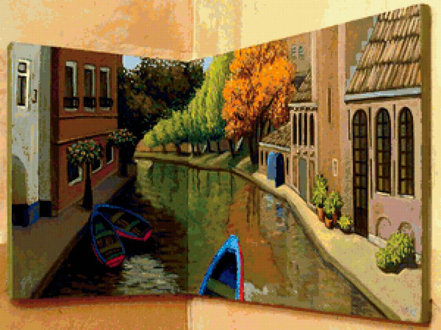 Угловой диптих - италия, диптих, венеция, дома, улица - предпросмотр