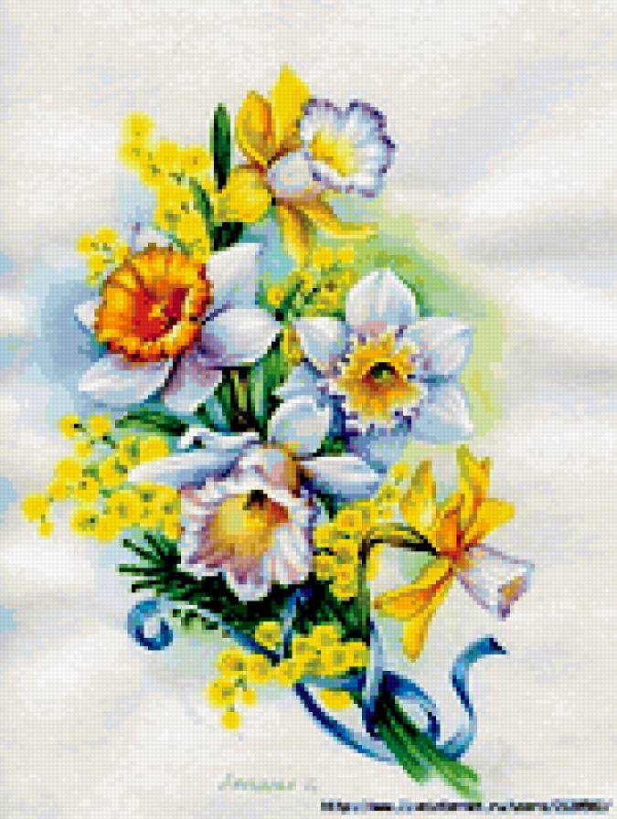 букет - нарциссы, весна, букет, цветы - предпросмотр