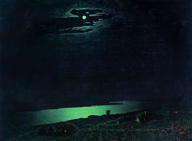 куинджи лунная ночь на днепре - куинджи, ночь, река, луна - оригинал