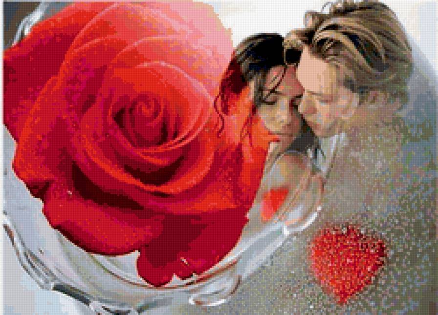 влюбленная пара - картина, девушка, любовь, влюбленная пара, красота - предпросмотр