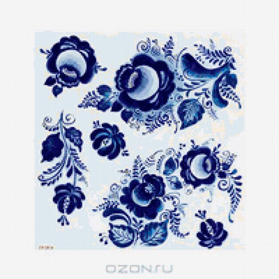 Гжель - русские узоры, гжель - предпросмотр