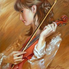 девушка и скрипка