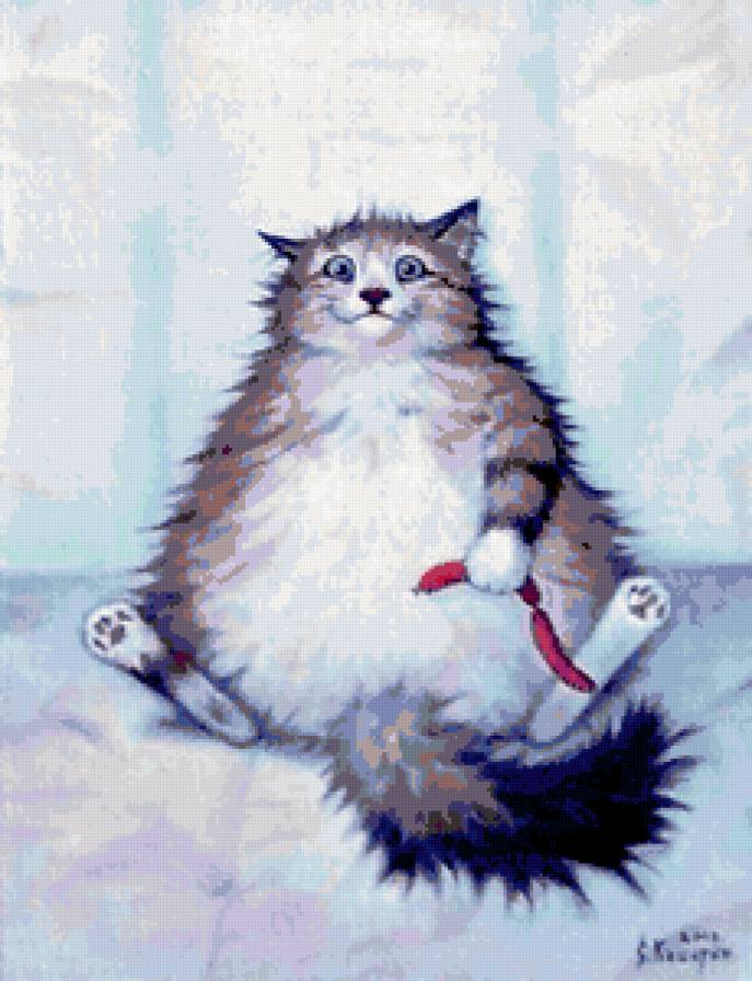 Кот-обжора - кошки, картины - предпросмотр
