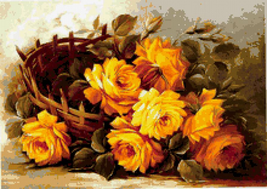 цветы - натюрморт, карзина, цветы - предпросмотр