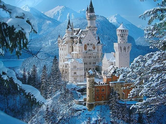 зима - зима, природа, замок - оригинал