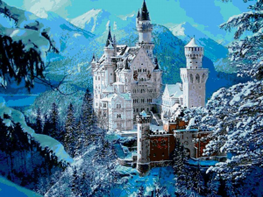 зима - зима, природа, замок - предпросмотр