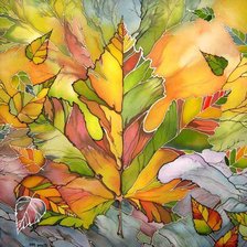 Схема вышивки «листик 36»