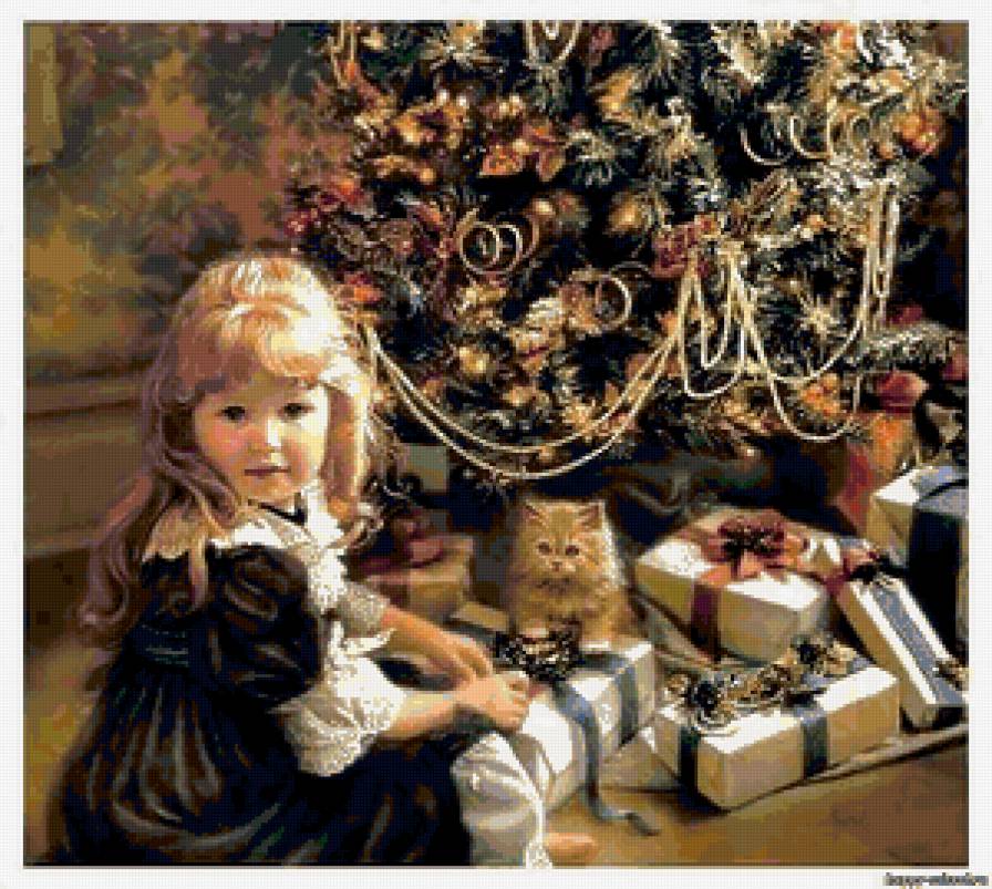 рождество - кошки, праздник, дети, рождество - предпросмотр