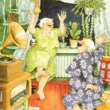 Схема вышивки «Веселые старушки»