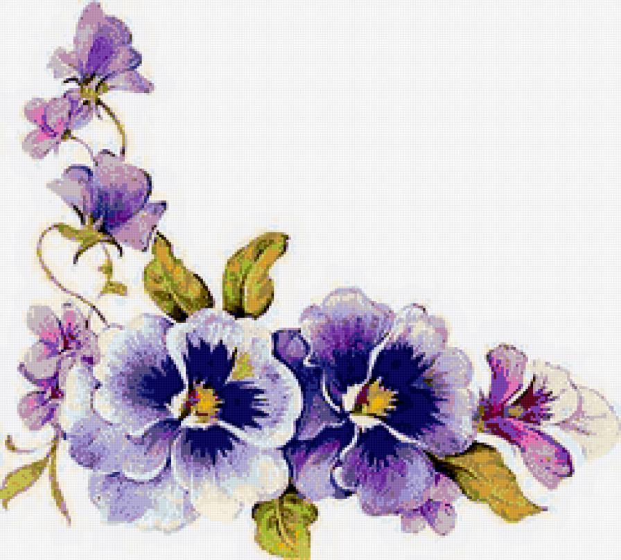 фиалки - салфетка, скатерть - предпросмотр