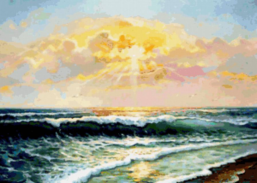 Прибой - море, пейзаж.природа, живопись - предпросмотр