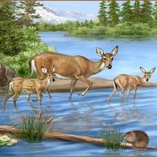 Схема вышивки «олени»