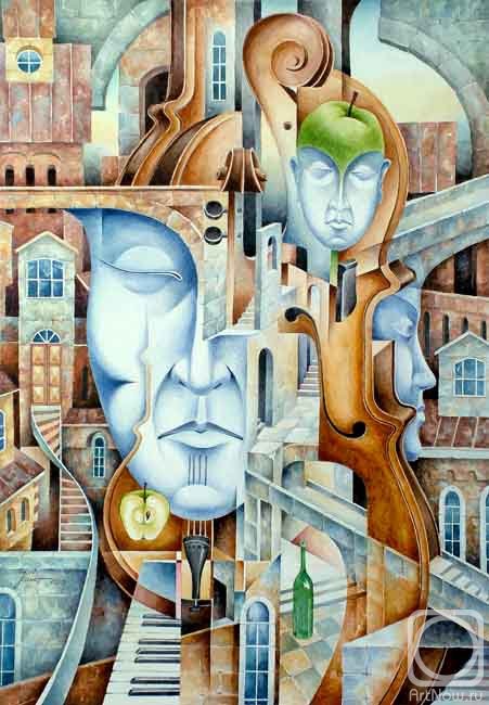 Город музыки - абстакция.живопись - оригинал