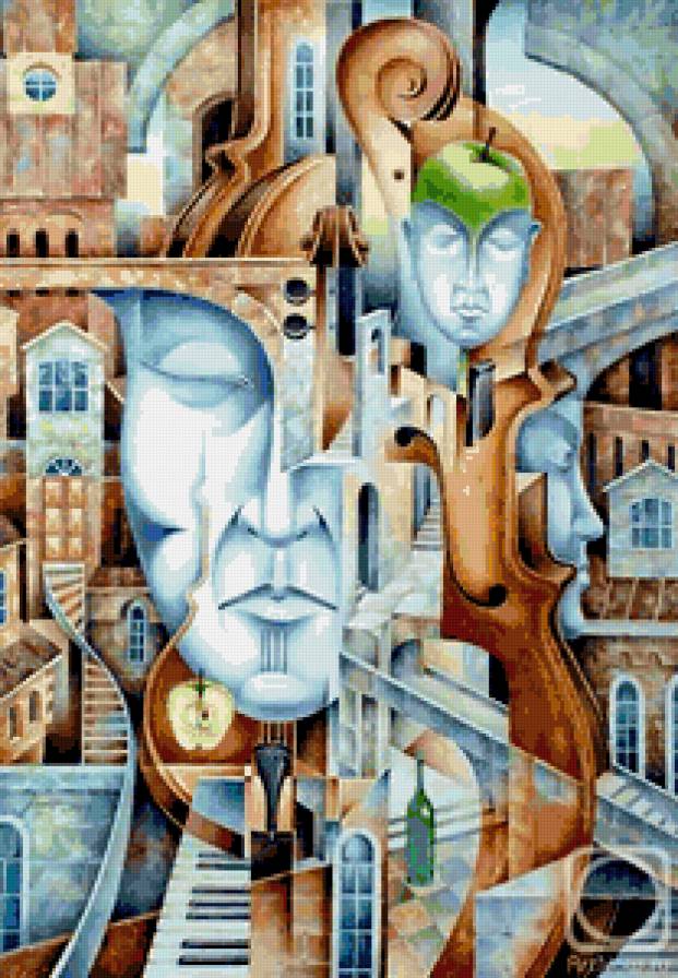 Город музыки - абстакция.живопись - предпросмотр