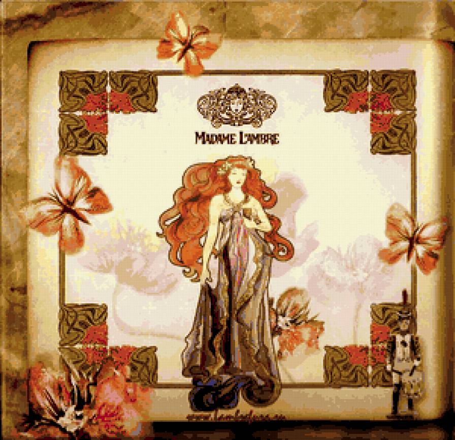 Девушка - бабочки, картина, девушка - предпросмотр