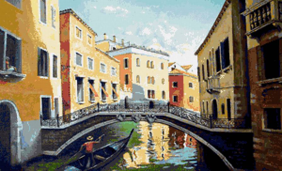 Канал в Венеции. Дмитрий Спирос - живопись.пейзаж, венеция, картина - предпросмотр
