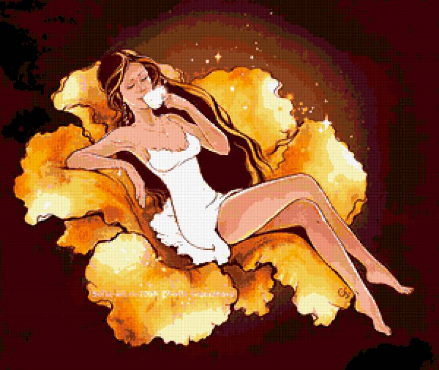 дюймовочка - девушка, картинка, цветок - предпросмотр