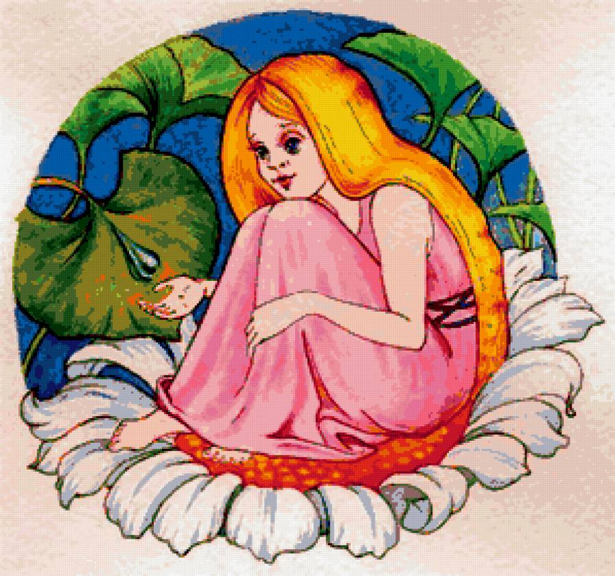 дюймовочка - девочка, для детей, цветок - предпросмотр