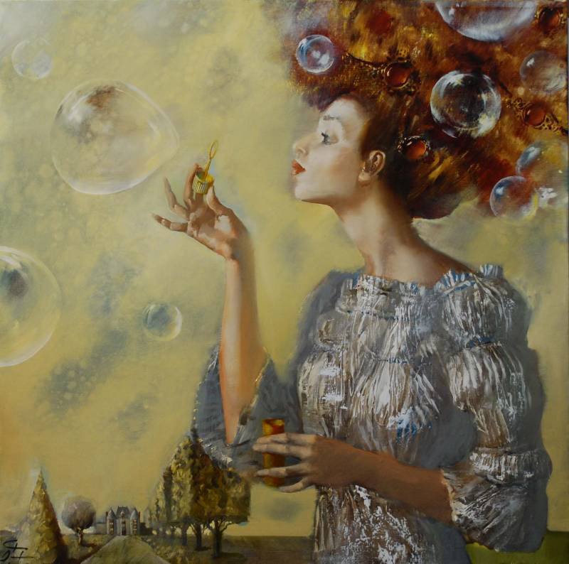 мыльные пузыри - женщина, девушка - оригинал