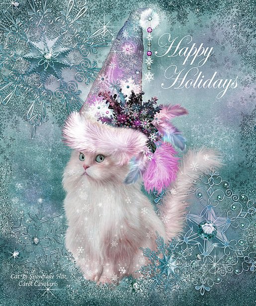 ДИПТИХ  - кошки - животные, праздники, кошка, поздравление, зима, диптих - оригинал