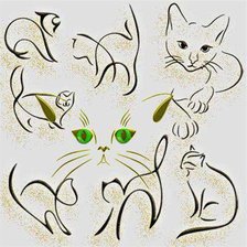 Оригинал схемы вышивки «кошки» (№215426)