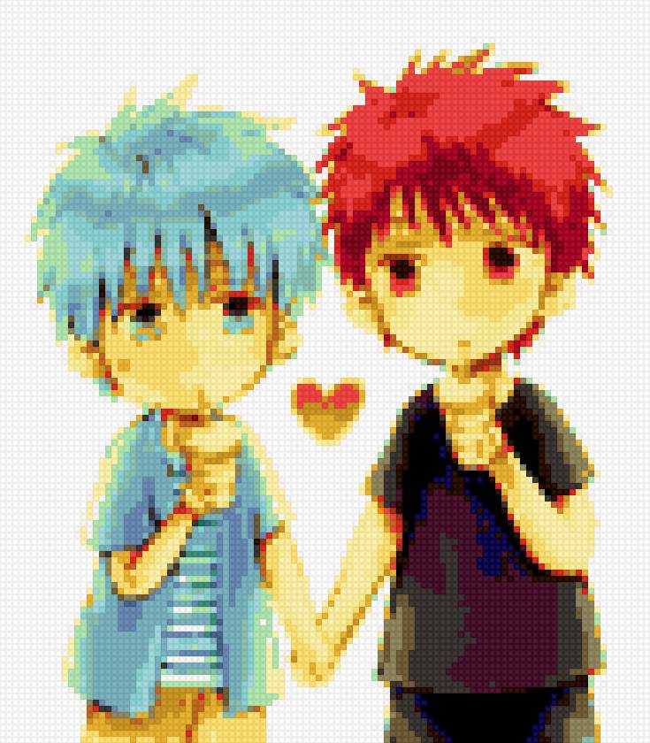 Куроко и Кагами - kuroko no basuke, yaoi, яой, баскетбол куроко, аниме - предпросмотр