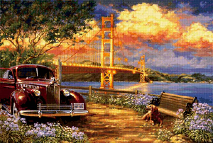 Donna Gelsinger - мост, парк, пес, река, авто - предпросмотр