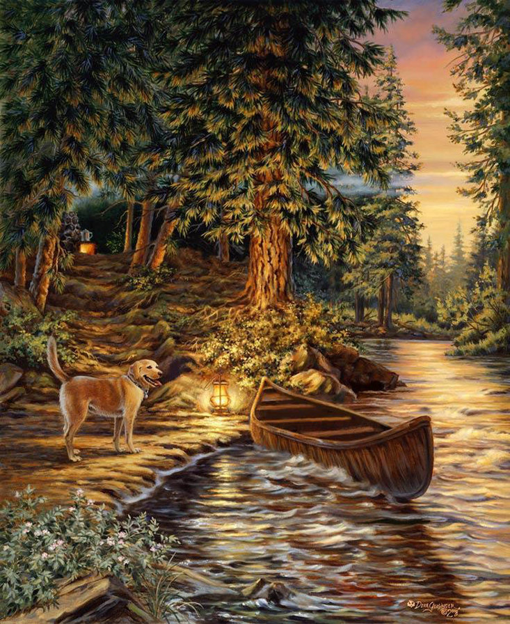Donna Gelsinger - пес, лес, река, лодка - оригинал