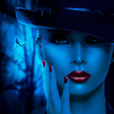 Схема вышивки «Женщина в шляпе»